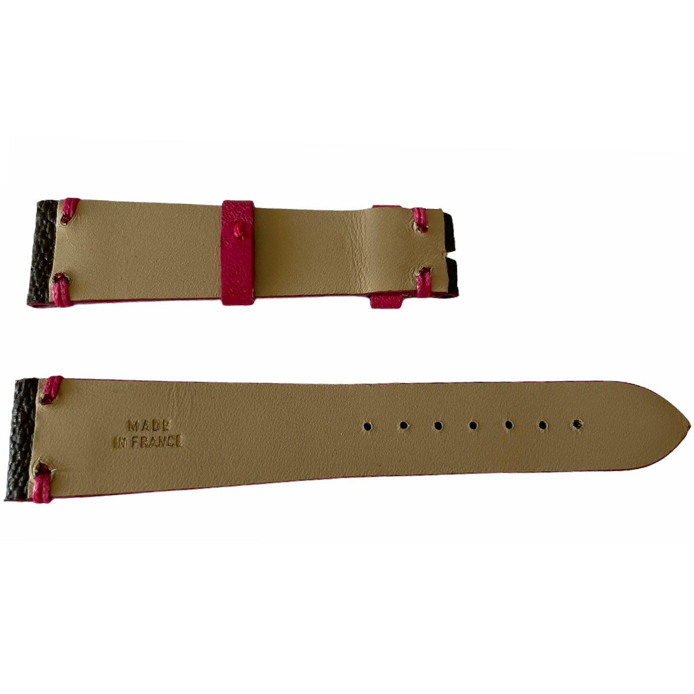 Louis Vuitton Monogram Lederarmband Braun & Rosa 20mm - Image 2