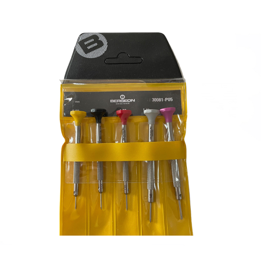 Bergeon 30081-P05 Set von 5 Edelstahl-Schraubendrehersets