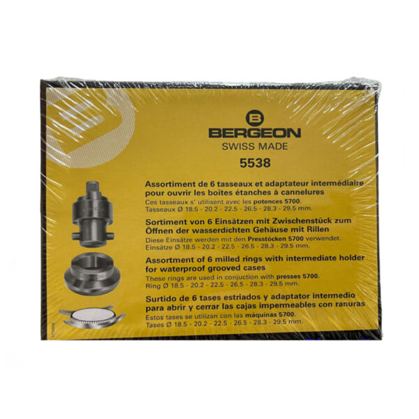 Bergeon 5538 Set von Inserts für wasserdichte Uhrengehäuse mit Rillen / Zähnen, für Bergeon 5700