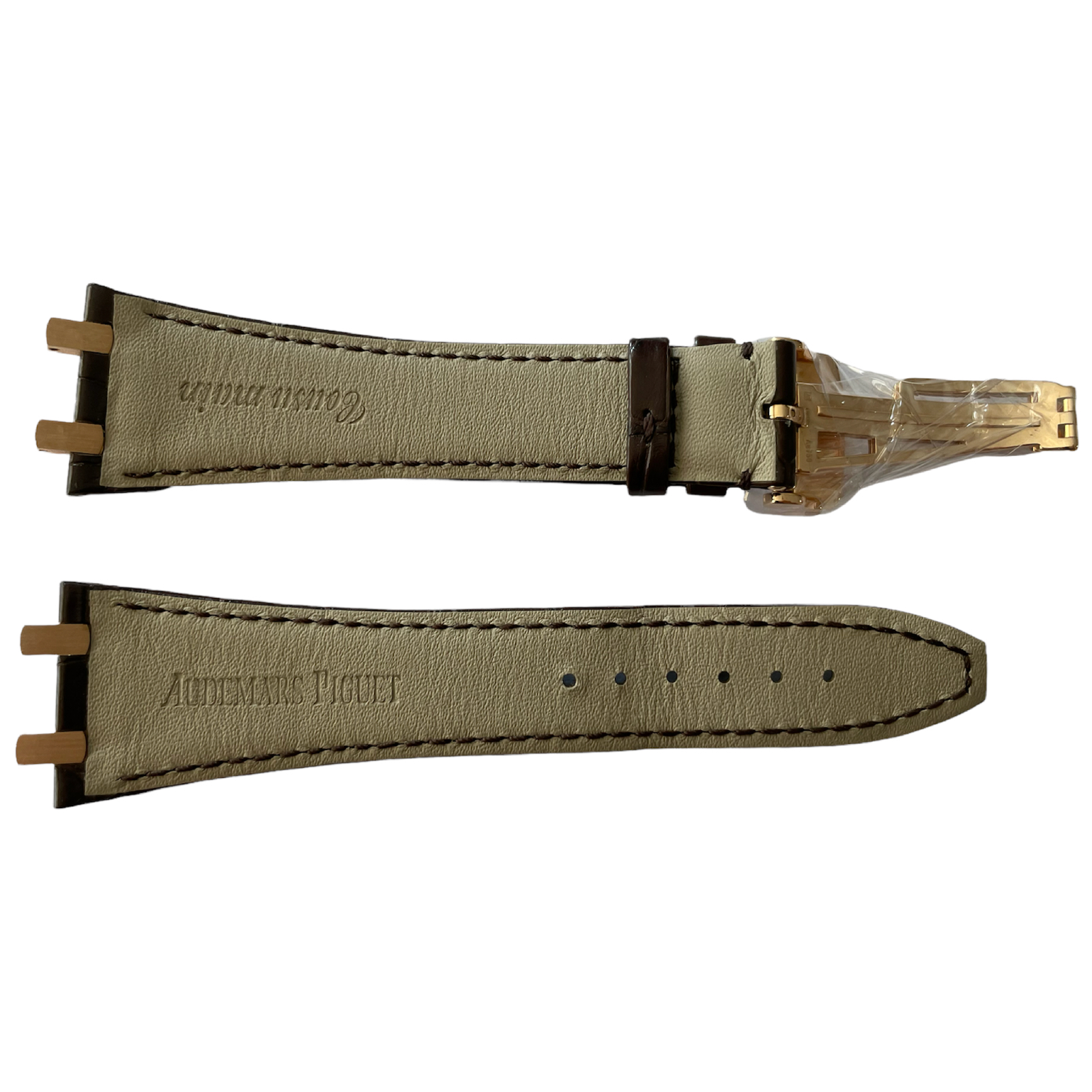 Neuer brauner Lederarmband mit 18k Roségold-Faltschließe für Audemars Piguet – 41 mm - Image 2