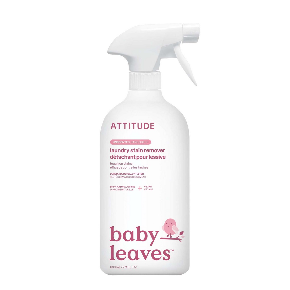 Laundry Stain Fighter Liquid, Unscented, baby leaves, ATTITUDE