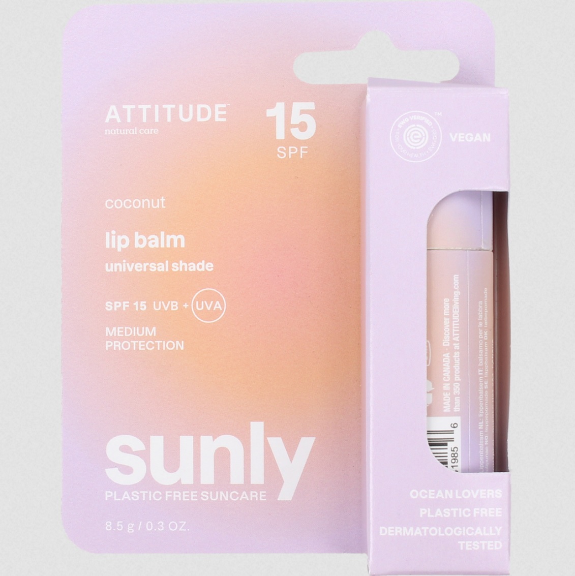 Lip Balm – Kokos SPF 15, Sunly, ATTITUDE