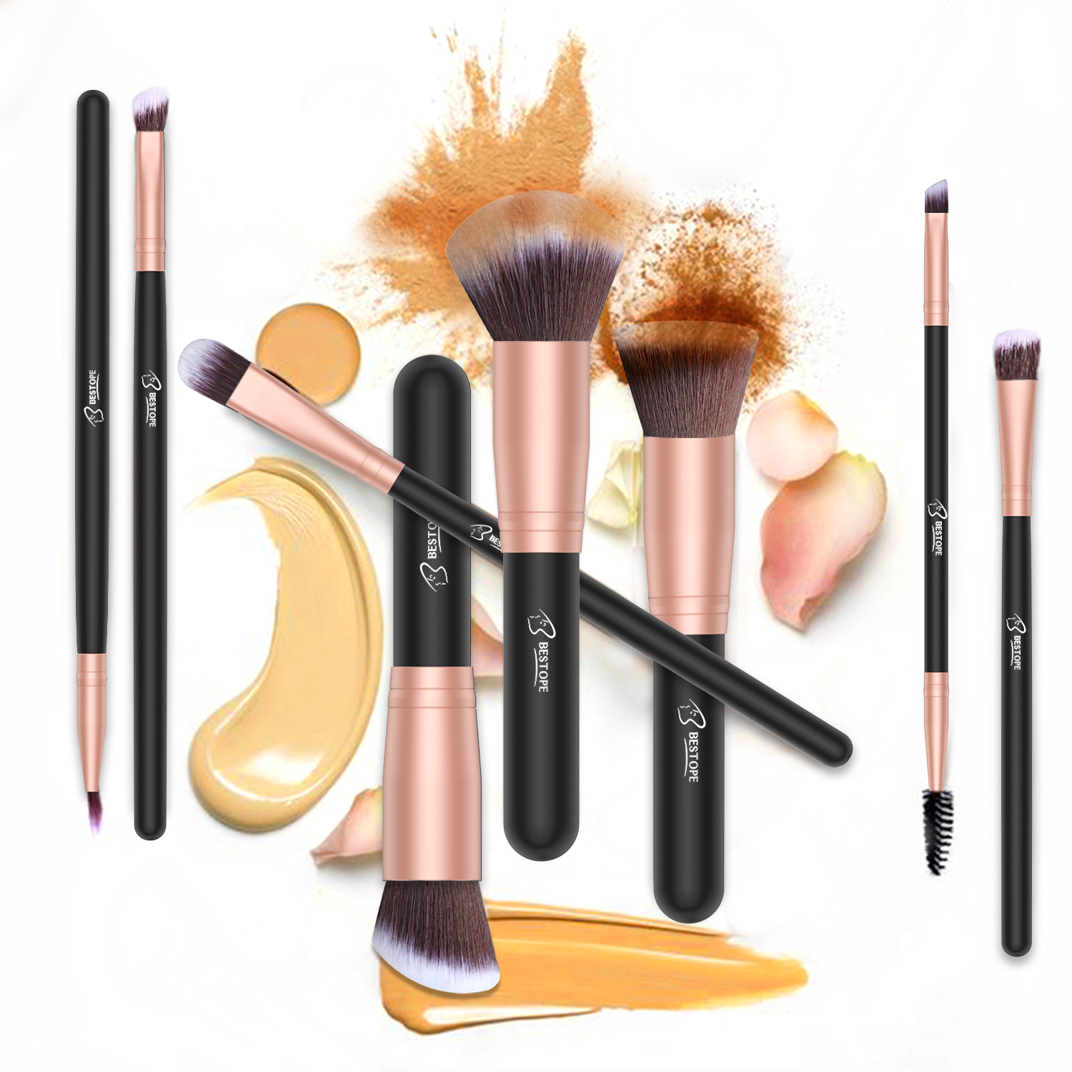 BESTOPE Make-up Pinsel Set 16er Set Premium Synthetik - Image 5