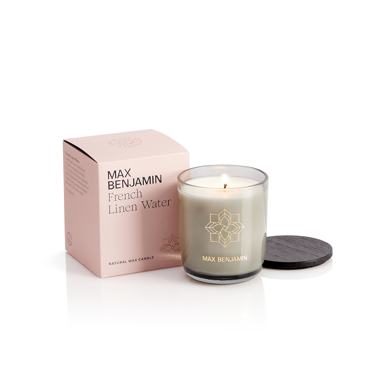 French Linen Water Luxury Natural Candle&Lid Max Benjamin