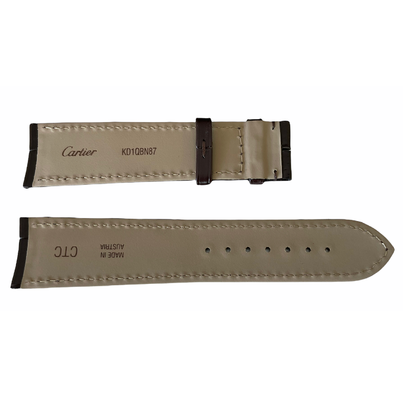 Neuer Cartier Uhrenriemen in Braun mit 20mm Lederband – Modell KD1QBN87 - Image 2