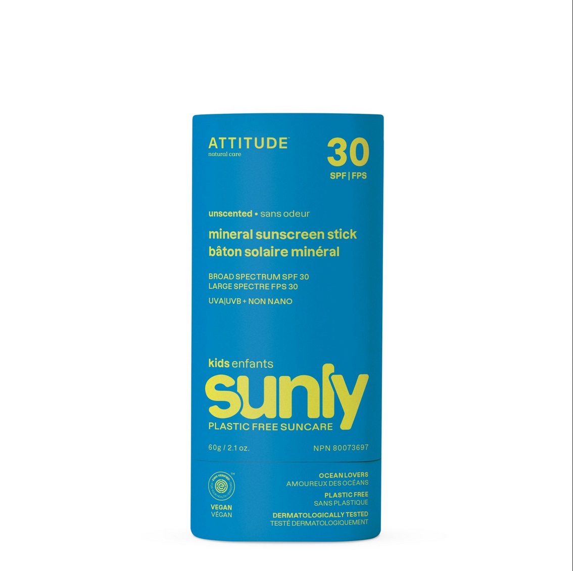 Kids Mineral Sunscreen SPF 30, Unparfümierte, Sunly von ATTITUDE