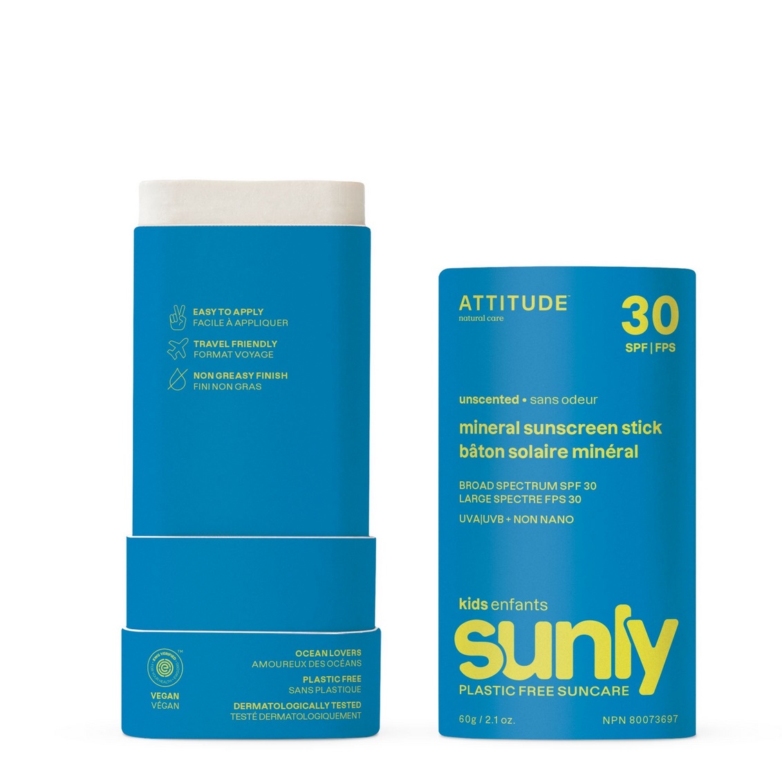 Kids Mineral Sunscreen SPF 30, Unparfümierte, Sunly von ATTITUDE - Image 3