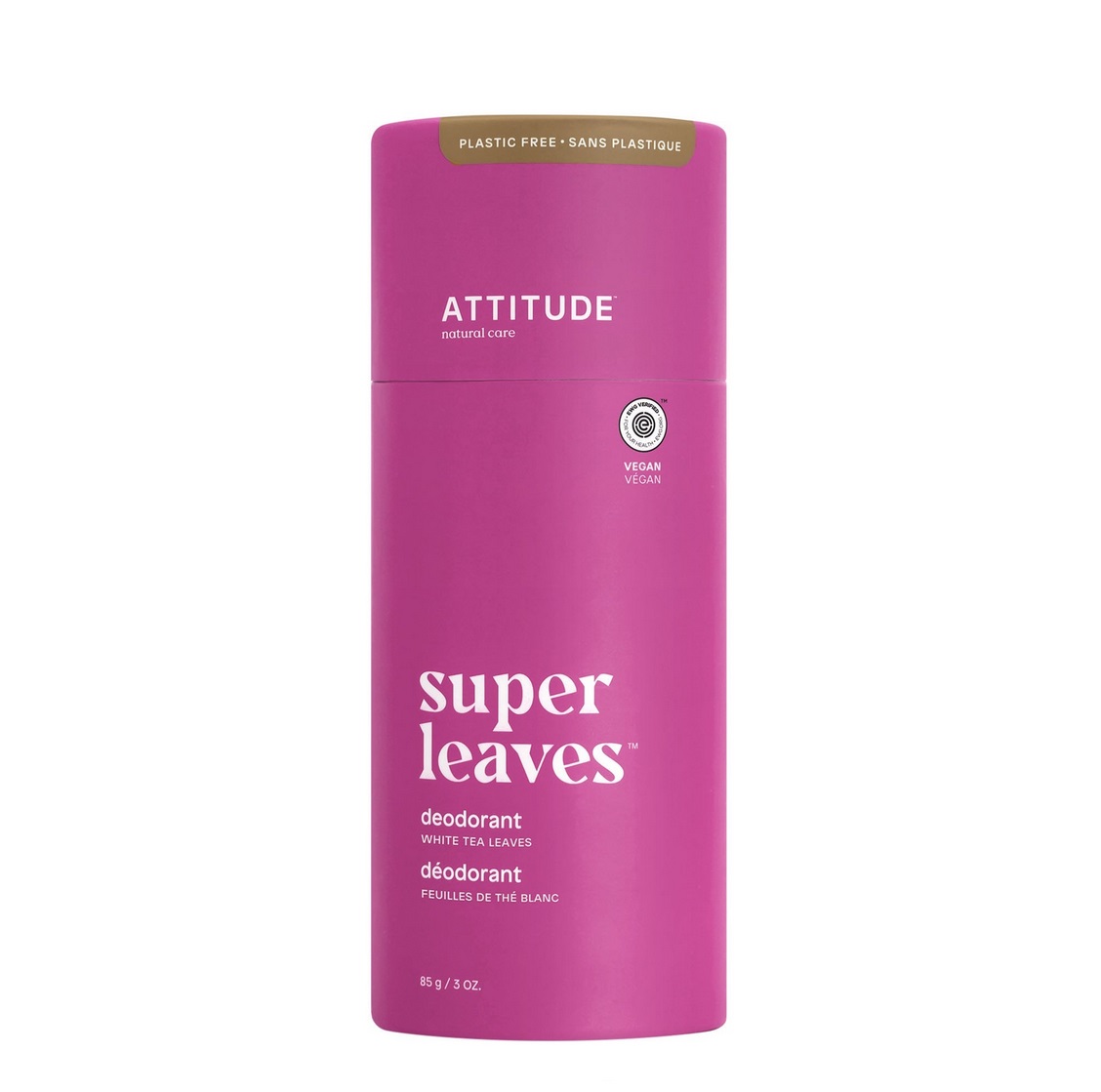 ATTITUDE Super Leaves, Plastic Free Deodorant, Weiße Teeblätter