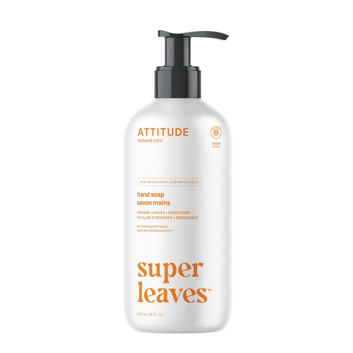 Liquid Hand Soap, Orange Leaves, Super leaves, ATTITUDE
