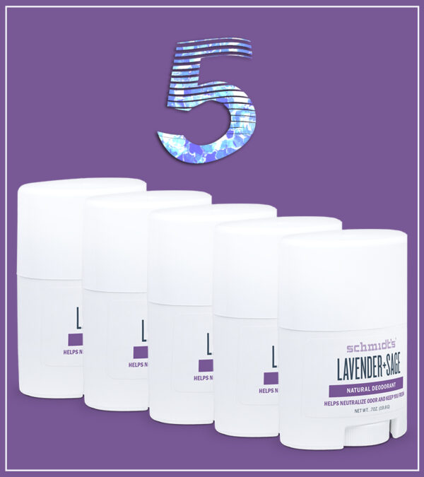 Schmidt's Natural Deodorant Stick – Reisegröße Lavendel+Salbei (5er-Pack)