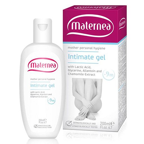 Maternea Mutterhautpflege Intimwaschgel mit Milchsäure, Glycerin, Allantoin & Kamillenextrakt 200ml / Maternea Intim Gel 200 ml