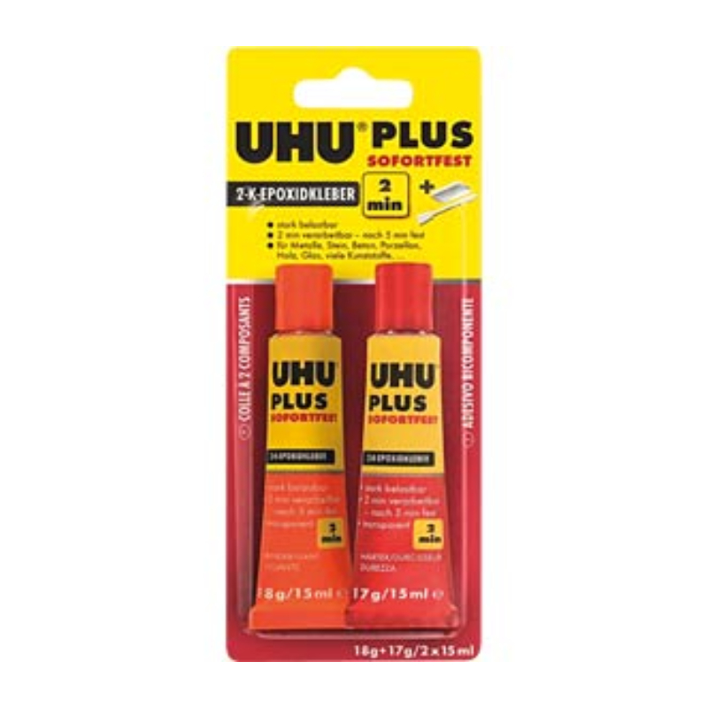 UHU 2K Sofortfest Kleber, 35 g – Super Schnell & Transparent