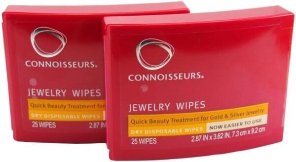 Connoisseurs Schmuck-Reinigungswipes – 25 Stück Packung von 2