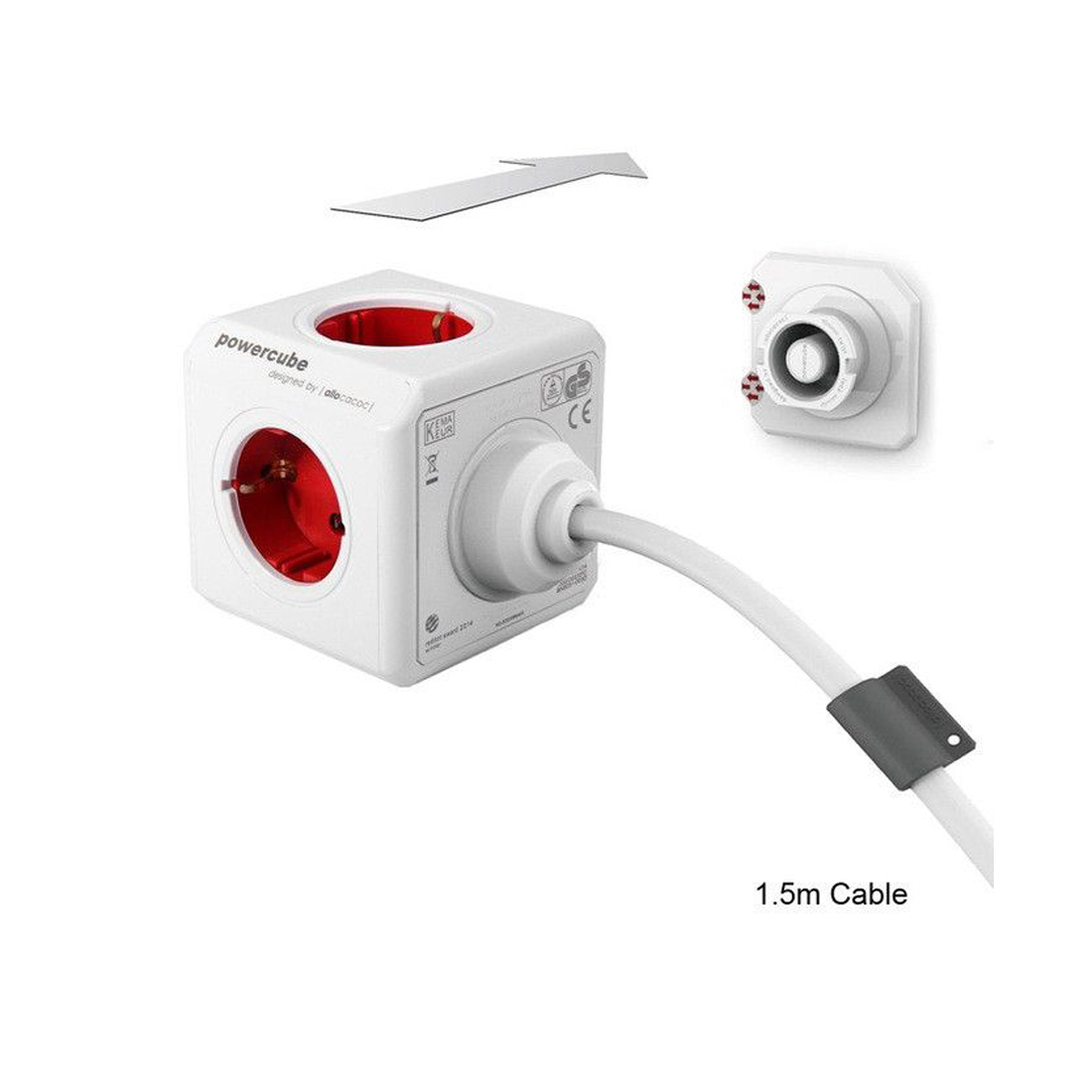 PowerCube Extended – Mehrfachsteckdose mit Kabel und Dockingstation – 5 Schläuche, 220-240V, 16A