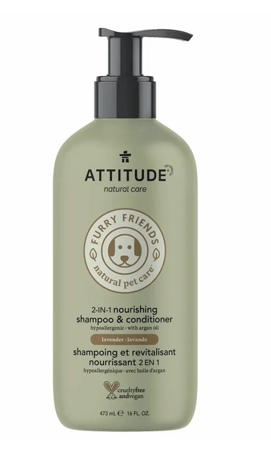 Natural Pet Care, 2 in 1 Nährendes Shampoo & Conditioner, Lavendel, Furry Friends, ATTITUDE