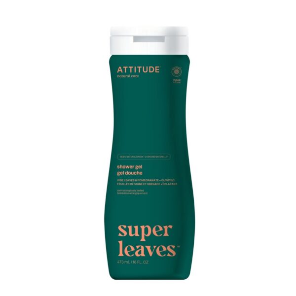 ATTITUDE Glowing Shower Gel, Vine Leaves und Pflaume, Super leaves