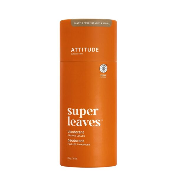 ATTITUDE Super Leaves, Plastikfreier Deodorant, Orange Blätter