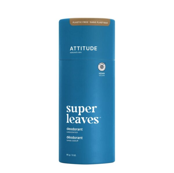 ATTITUDE Super Leaves, Biologisch-Abbaubarer Deodorant, Unparfümiert