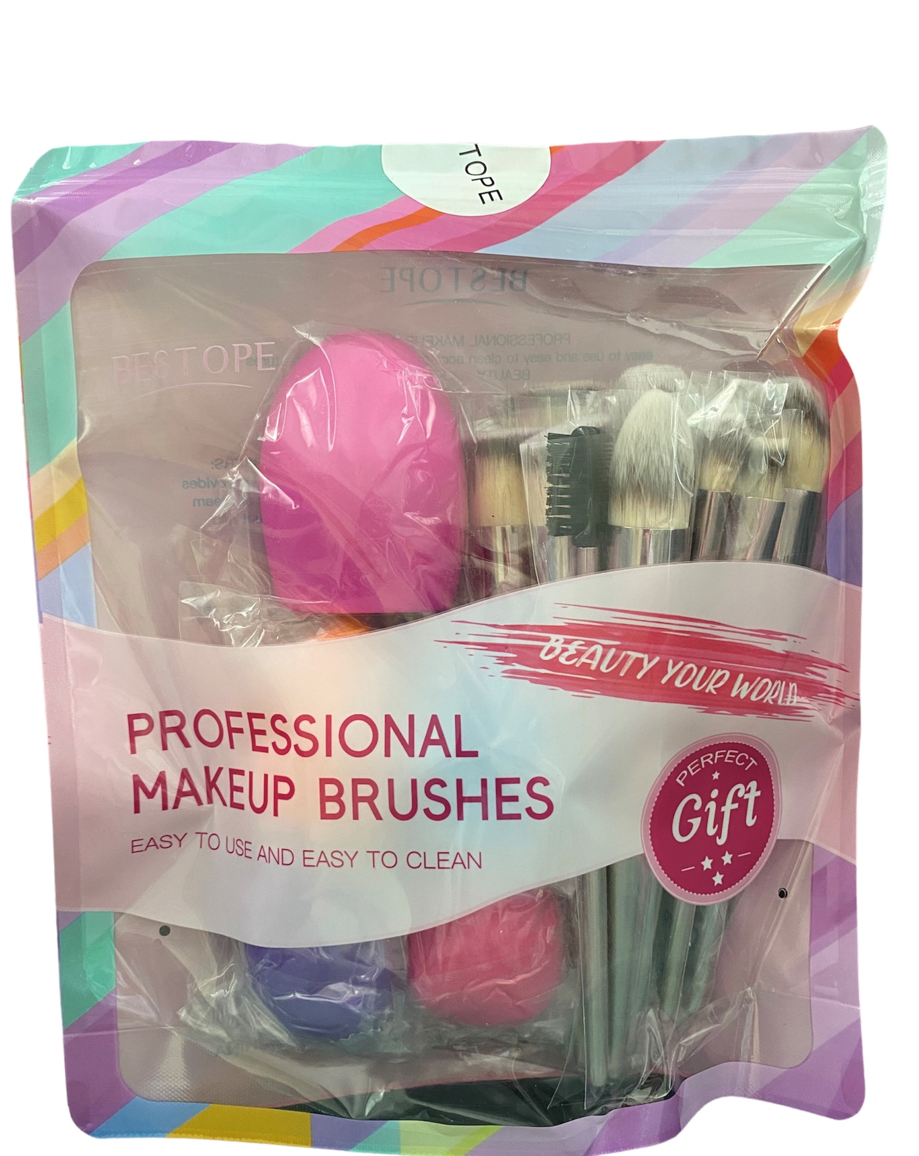 Makeup Pinsel Set, 4 Makeup Schwämme & 1 Pinselreiniger Set - Rose Gold BESTOPE - Image 4