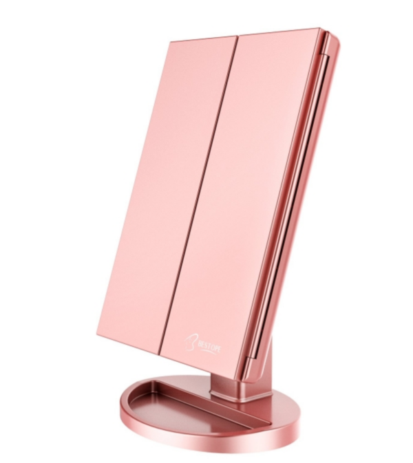 Cosmetic Makeup Mirror mit LED-Beleuchtung, Rosa