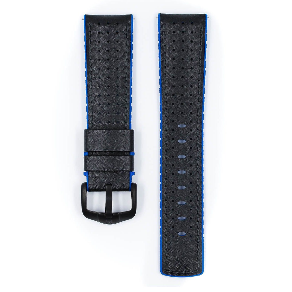 Hirsch Ayrton L schwarf und blaues Kalbslederarmband 22 mm 0918092050-5-22 - Image 2