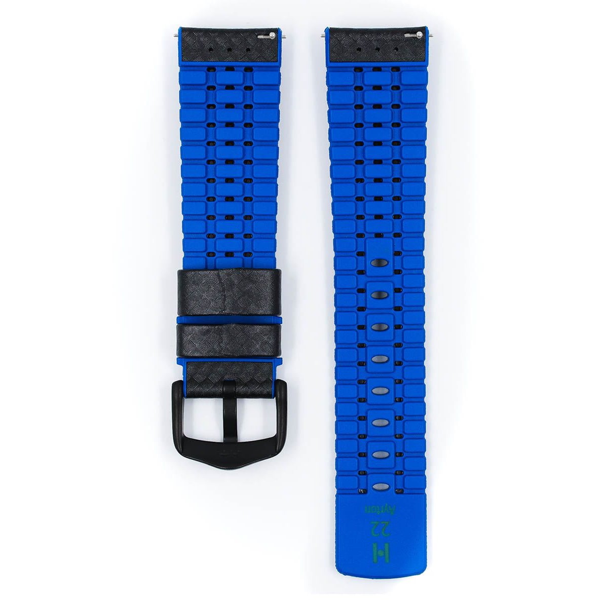 Hirsch Ayrton L schwarf und blaues Kalbslederarmband 22 mm 0918092050-5-22 - Image 3