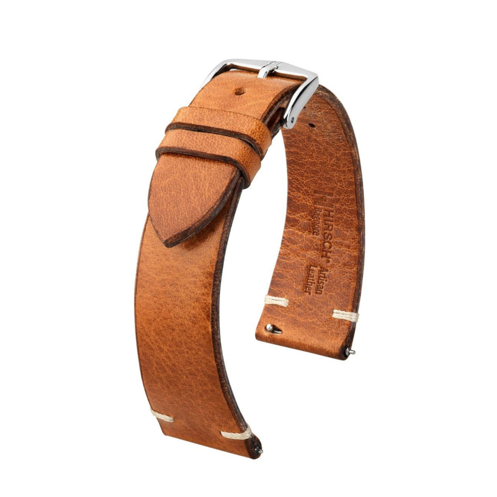Hirsch Bagnore L braune Lederarmband 22 mm 05502070-2-22