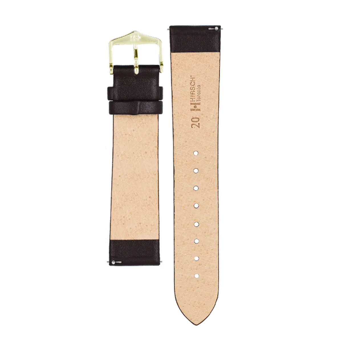 Hirsch Brown Calf Leather Watch Strap Toronto L 20 mm 03702010-1-20 - Image 2
