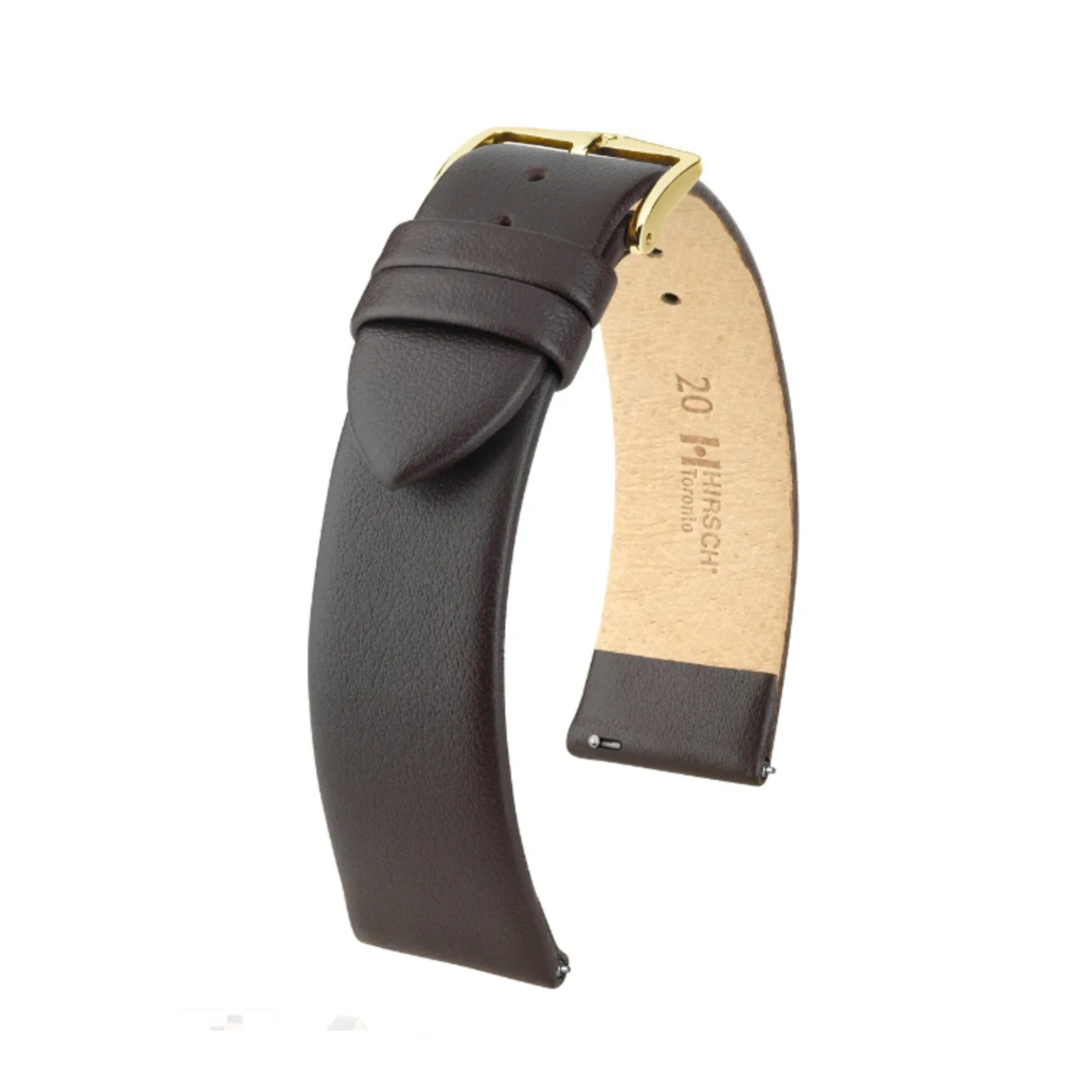 Hirsch Brown Calf Leather Watch Strap Toronto L 20 mm 03702010-1-20