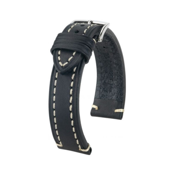 Hirsch Liberty Artisan L schwarzes Kalbslederarmband 20 mm 10900250-2-20