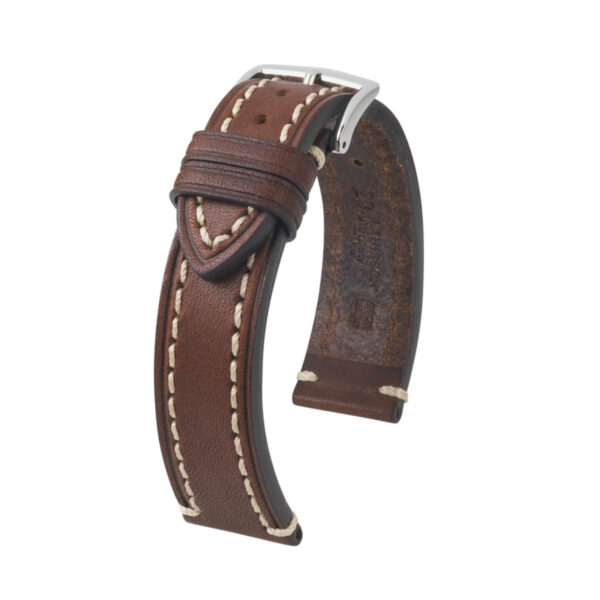 Hirsch Liberty Artisan L braune Kalbslederarmband 18 mm 10900210-2-18
