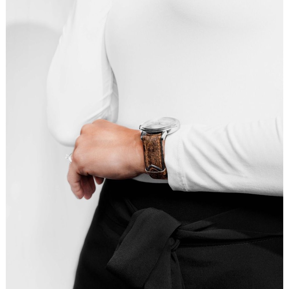 Hirsch Stone L braune Lederarmband, 20 mm, 0925044010-5-20 - Image 2