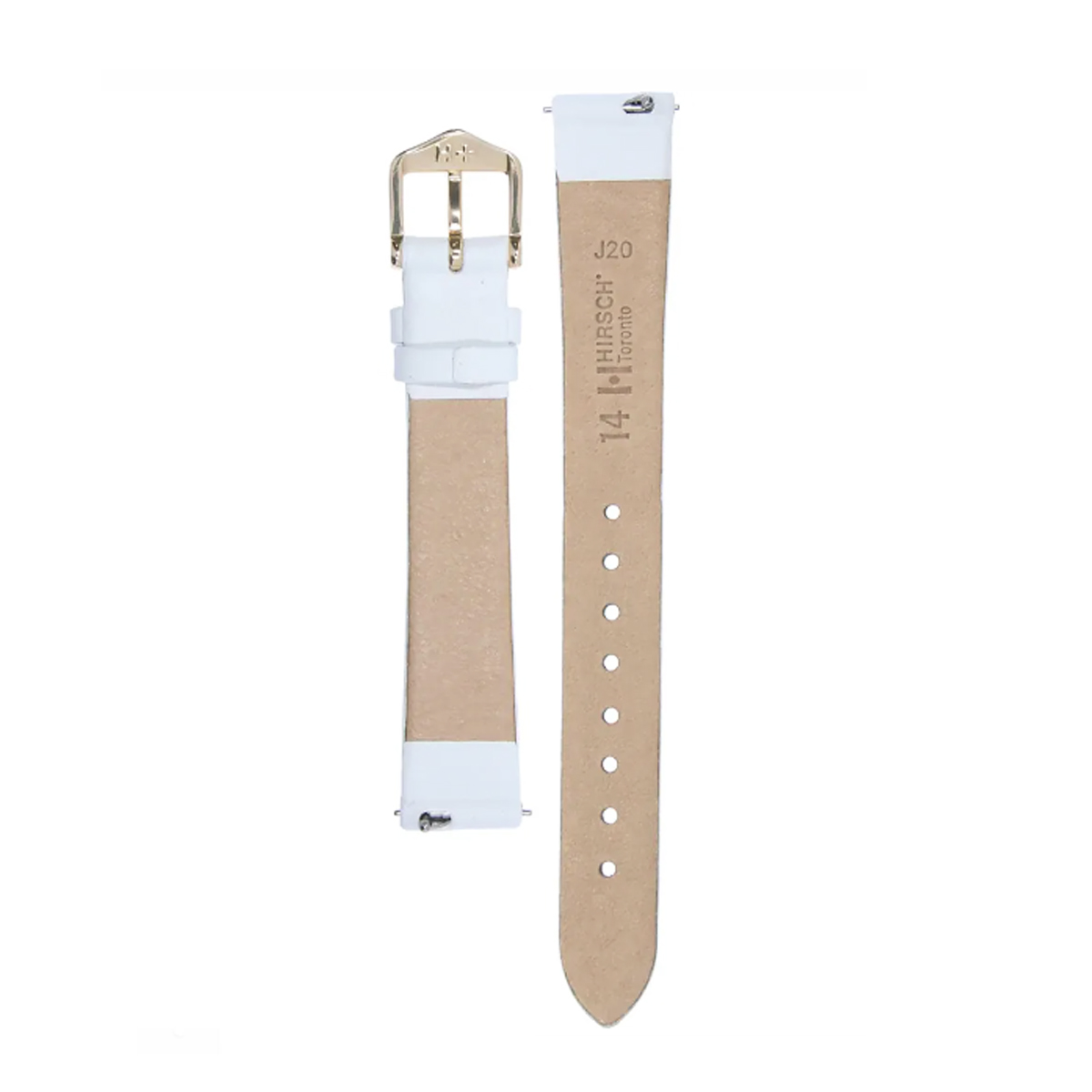 Hirsch Toronto M weiße Kalbleder Armbandband 16 mm 03702100-1-16 - Image 3