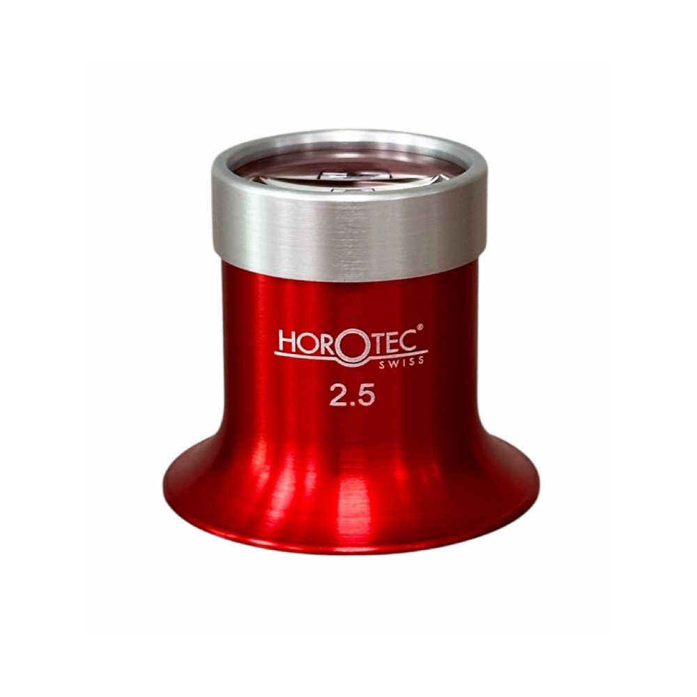 Horotec MSA 00.031-2.5 Brillengläser mit Rot Aluminium Anodisiert mit Verschraubter Ringen x4