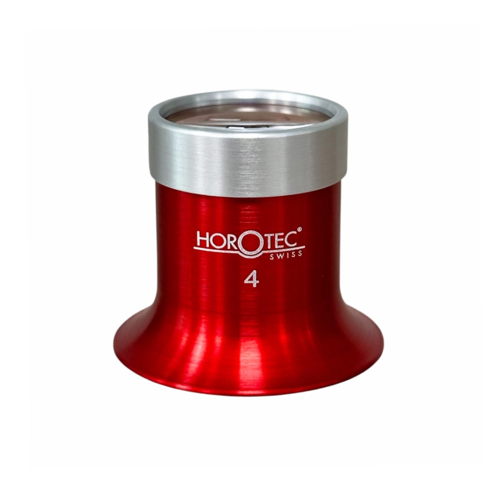 Horotec MSA 00.031-4 Brillengestellloupe in Eloxiertempered Rot mit Schraubring x2.5