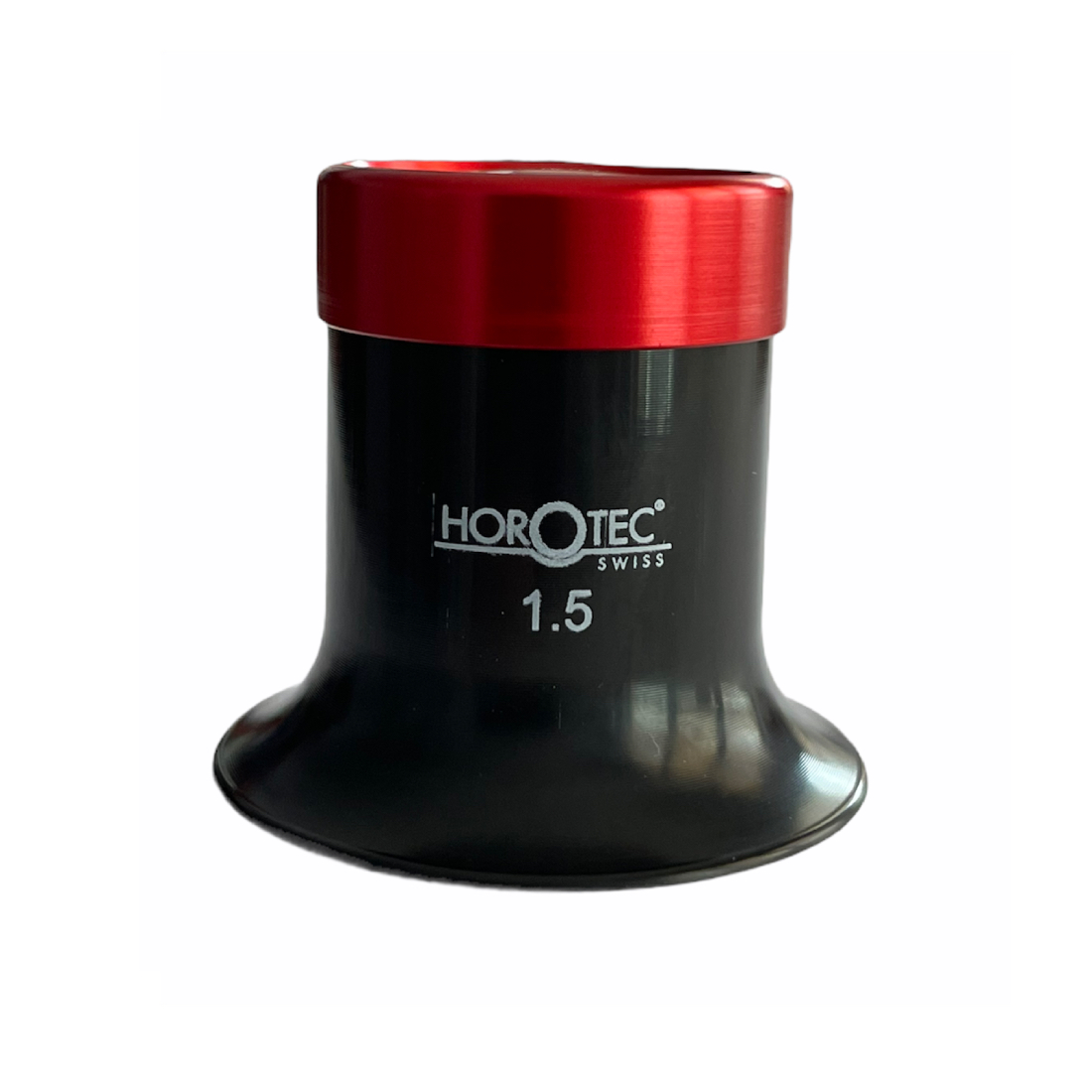 Horotec MSA 00.032-1.5 Brillengestellloupe Schwarz Kunststoff mit Aluminium Schraubering x6.5