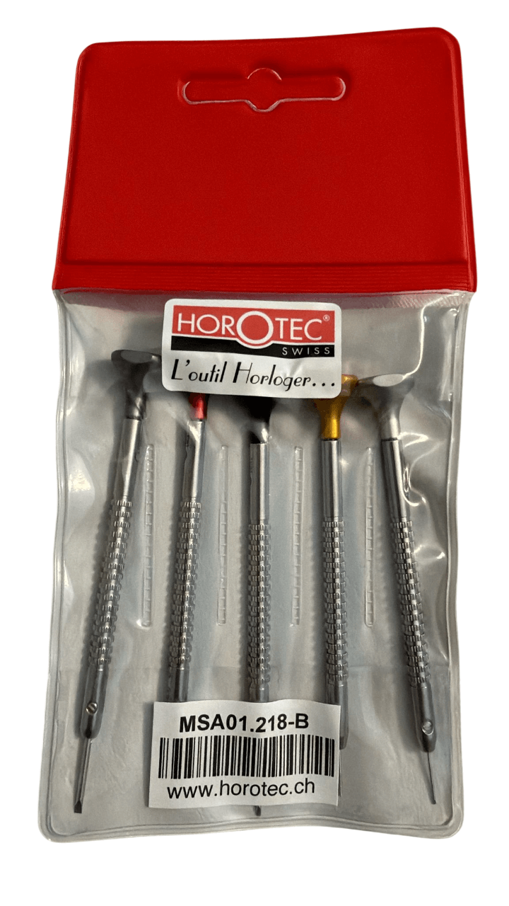 Horotec MSA01.218-B Sortiment von 5 Uhrmacher-Schraubendrehern, 0,60 bis 1,40 mm, alte Referenz MSA01.201-B - Image 2