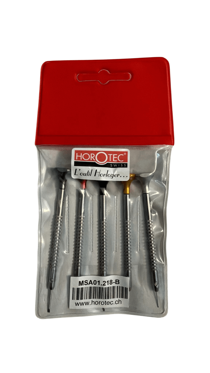 Horotec MSA01.218-B Sortiment von 5 Uhrmacher-Schraubendrehern, 0,60 bis 1,40 mm, alte Referenz MSA01.201-B - Image 3