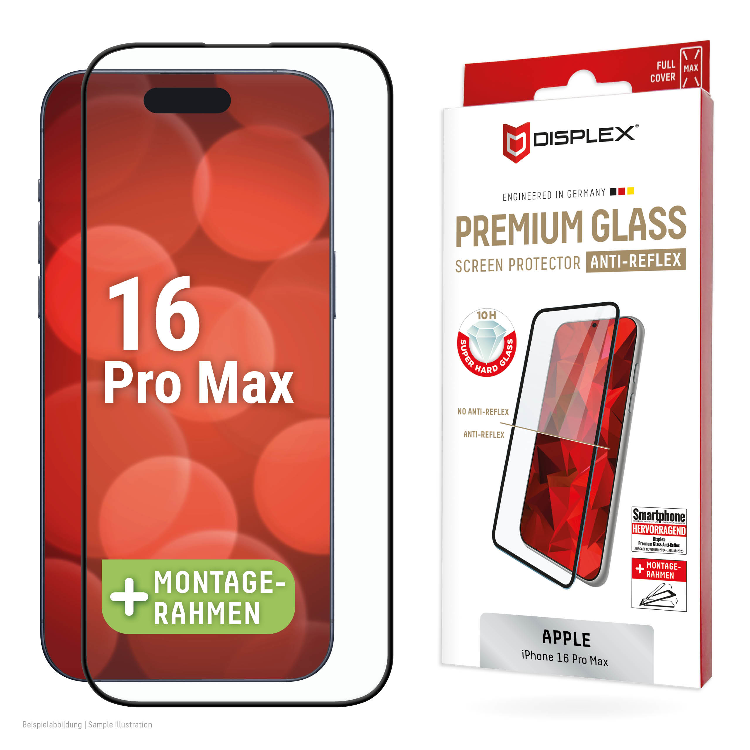 iPhone 16 Pro Max Premium Anti-Reflektierendes Schutzglas (FC) 01998, Displex