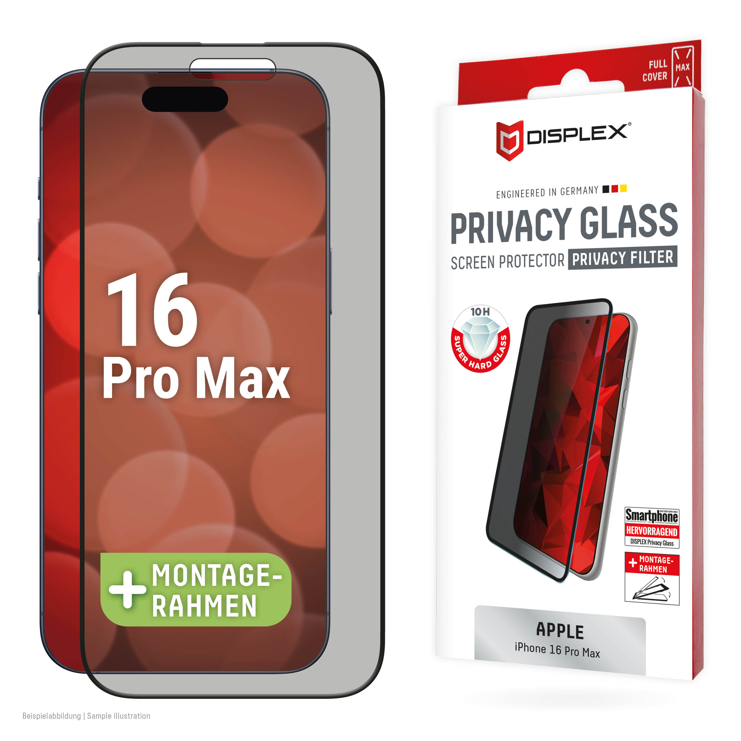 iPhone 16 Pro Max Privatschutz Folie, Displex 02000
