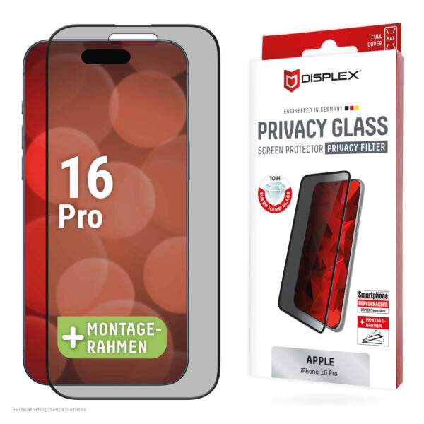 iPhone 16 Pro Privacy Tempered Glass 01999, Displex