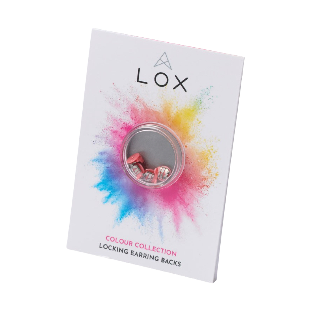 LOX Classic Verriegelungs Ohrringe – Rosa Farbe