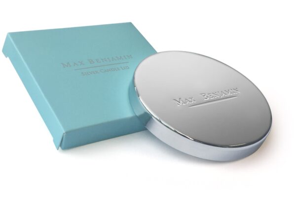 Silbernes Kerzen Deckel in Geschenkbox