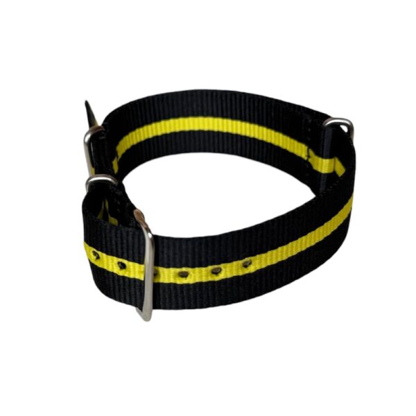 Nylon NATO-Strap schwarz mit gelbem Band, 20mm
