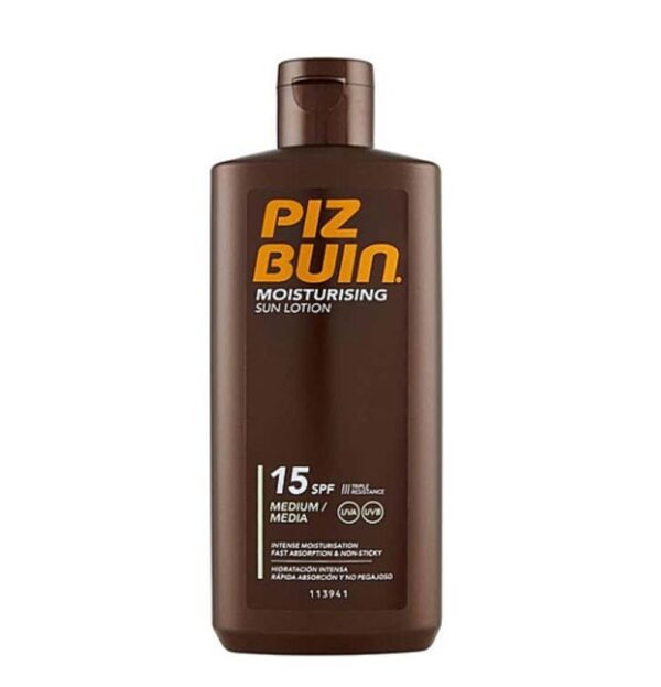Piz Buin Feuchtigkeitsspendende Sonnenlotion SPF 15, 200 ml
