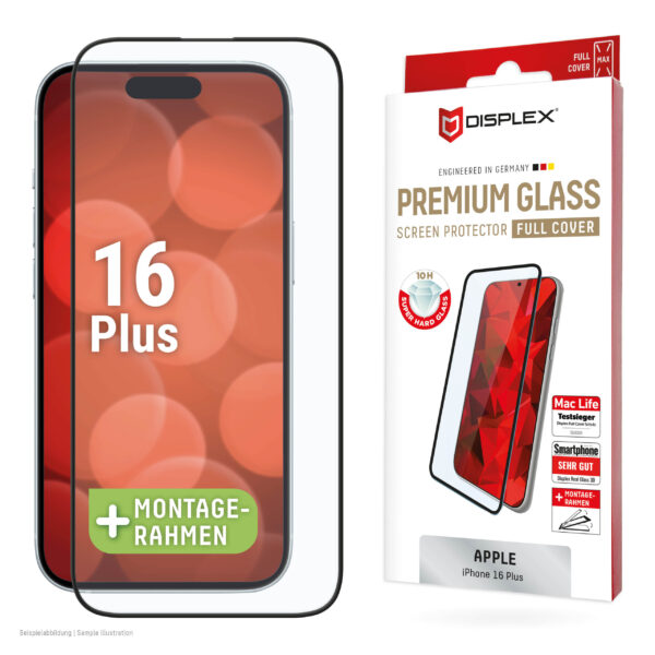 Premium Glas (Vollbereich) für Apple iPhone 16 Plus 02015, Displex