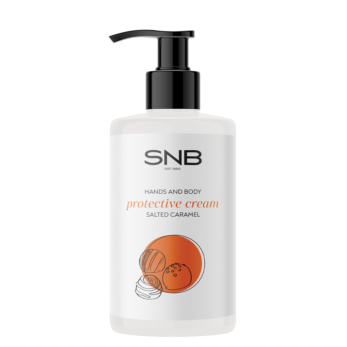 SNB Professionelle Winter Schutz Hand & Körper Creme, Karamell Salz 250 ml