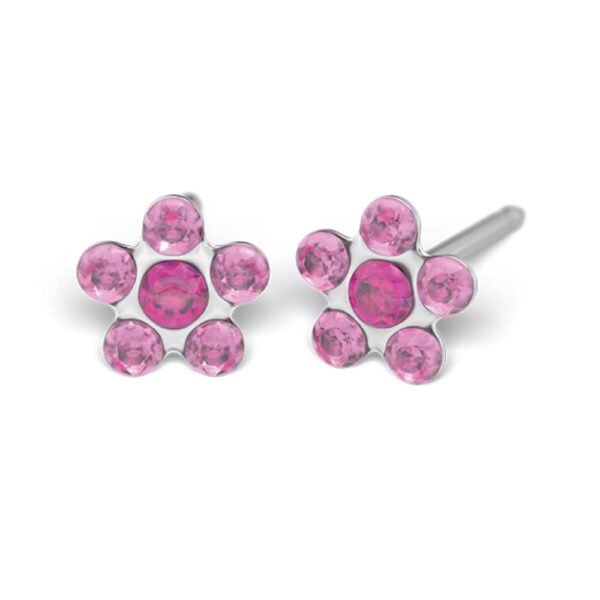 Studex Silver Light Rose Fuchsia Blumen Ohrringe, 5mm 7512-6023
