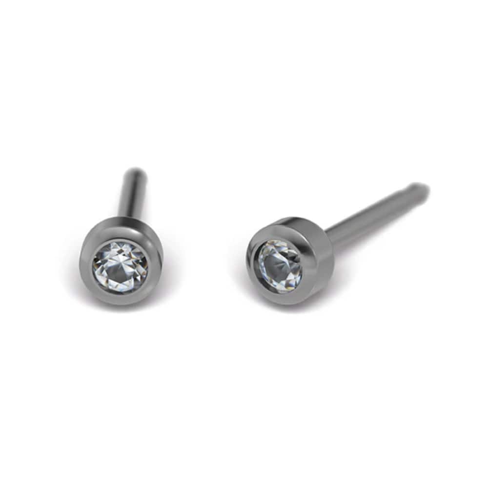 Studex Titanium Ohrringe mit April Kristallstein, 3mm, 7513-0204