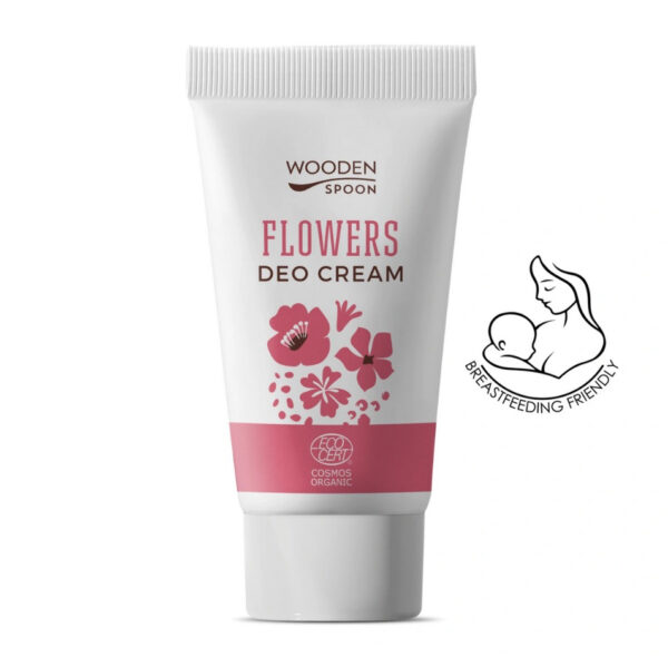 Organische Sertifizierte Blumen Deo Creme mit Holzschöpflöffel, 40 ml